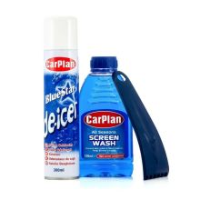 Car Plan Winter Essentials Travel Kit 500ml Screen Wash Ice Scrapper 300ml De Icer