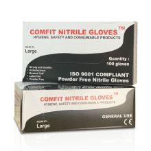 GLOVES X 100 Black Nitrile Large